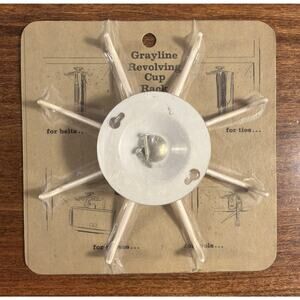 Vintage MCM Grayline Revolving Cup Rack NOS Space Saver for Shelves Kitchen 802